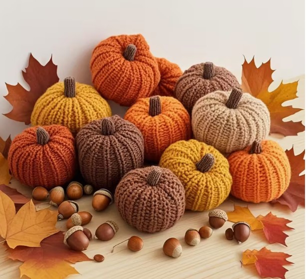 knitted pumpkins